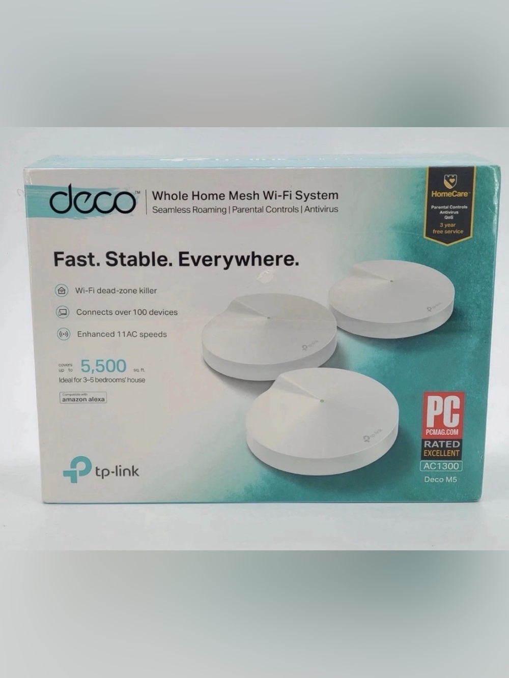 TP-LINK Deco M5 AC1300 Whole Home Mesh Wi-Fi System 2.4/5GHz 2 Pack NEW